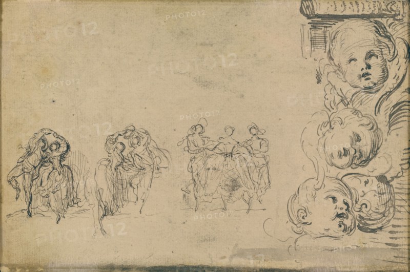 Sketches of Dancers and Heads of Putti, 1748.
