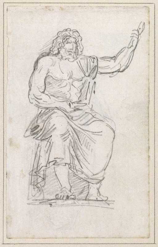Statue of Jupiter, Seated [recto], 1754/1765.