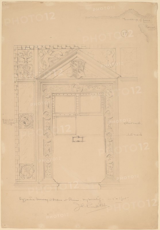 Byzantine Doorway with Duomo, Rimini, c. 1898.