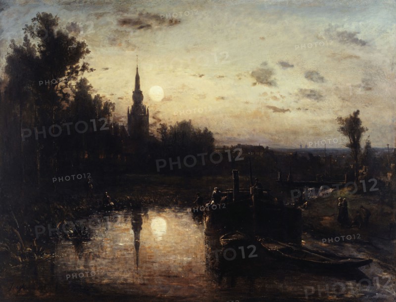 Moonlight in Overschie (near Rotterdam), 1855.