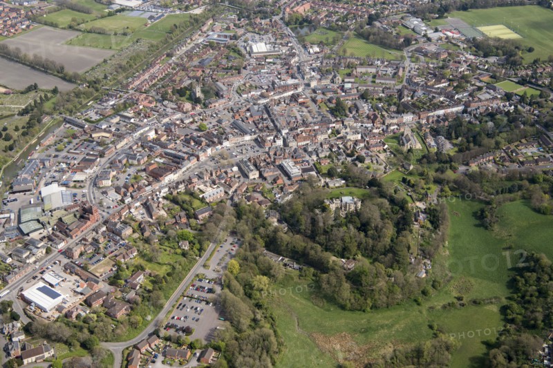 The castle and town, Devizes, Wiltshire, 2017.