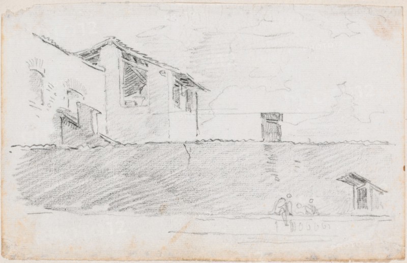 Housetops behind a Wall, probably c. 1754/1765.