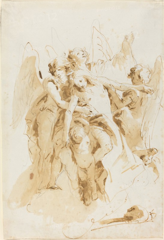 Saint Mary Magdalene Lifted by Angels, c. 1740.