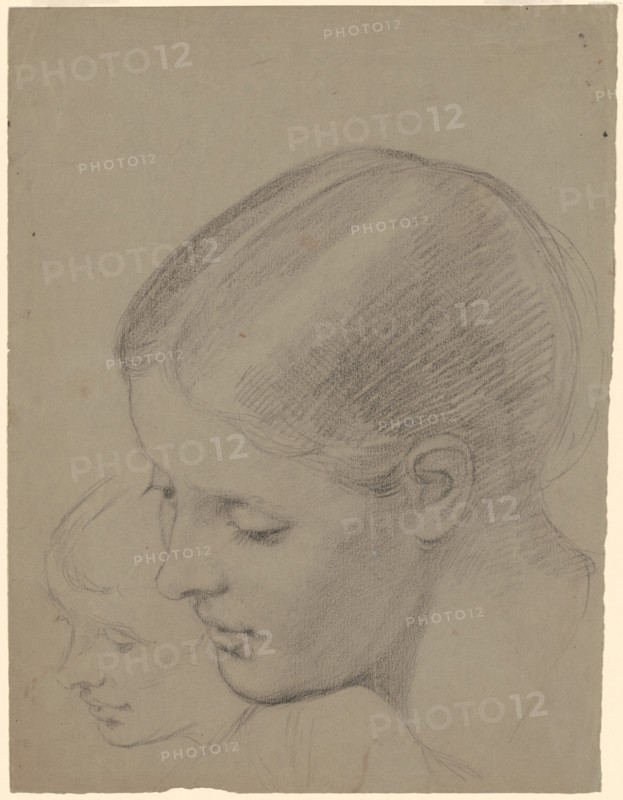 Studies of a Female Head [recto], c. 1850-1870.