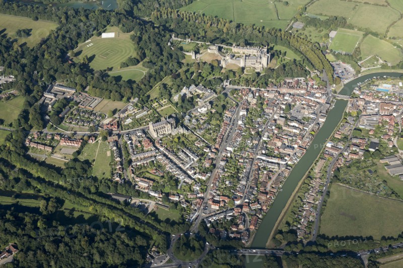 The castle and town, Arundel, West Sussex, 2016.