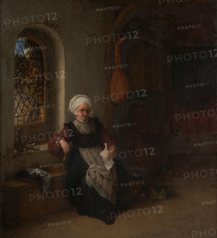 The woman has the letter, between 1630 and 1685.