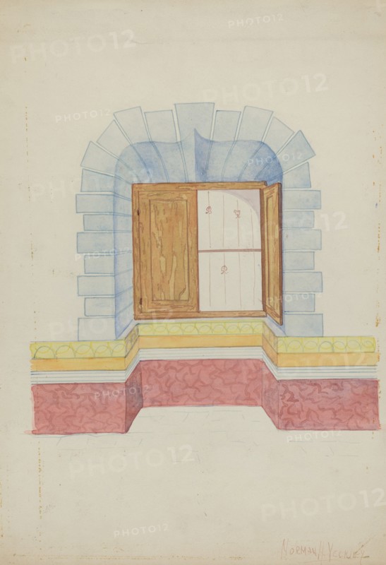 South Wall of "Governor's Room" at Mission, 1936.