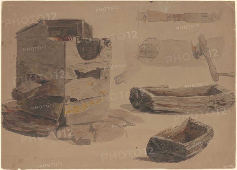 Studies of a Well and Wooden Trough, c. 1870-1900.