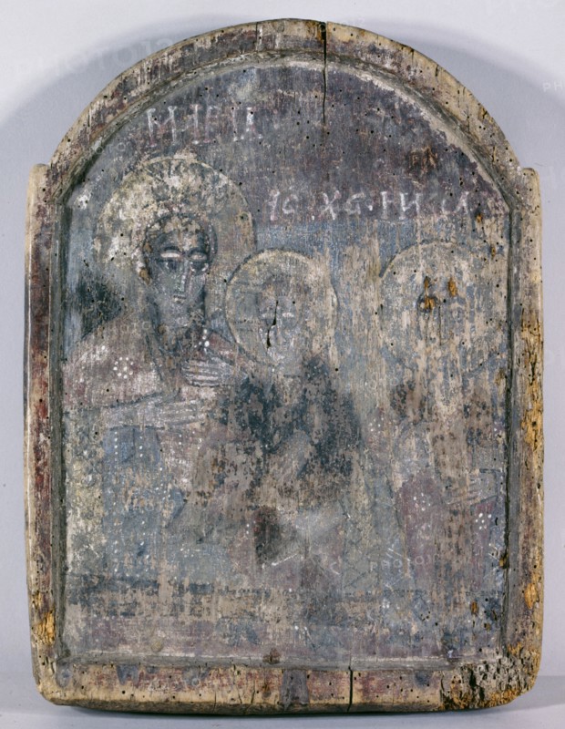 Madonna and Child with a Saint, between 700 and 900.