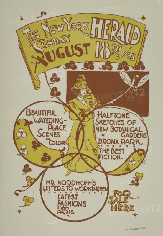 The New York Sunday herald. August 18th '95., c1895.