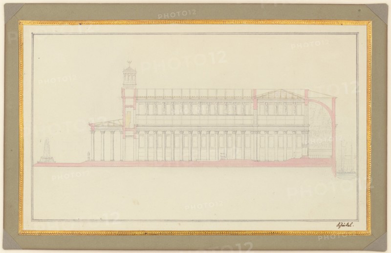 Longitudinal Section of a Cathedral for Berlin, 1827.
