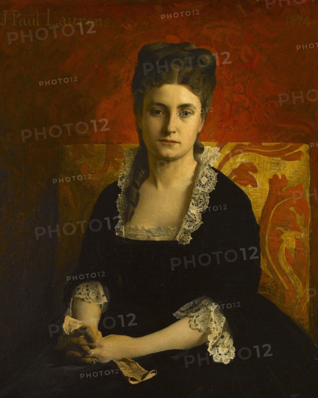 Portrait de femme en robe noire tenant un gant, 1874.