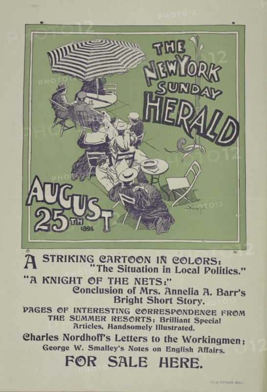 The New York Sunday herald. August 25th 1895., c1895.