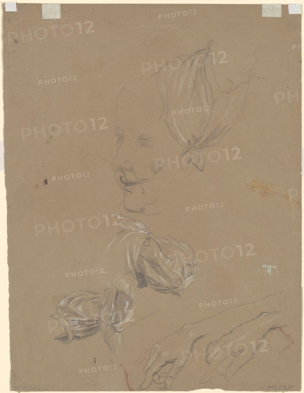 Studies of a Woman and Her Dress [verso], c. 1850-1870.