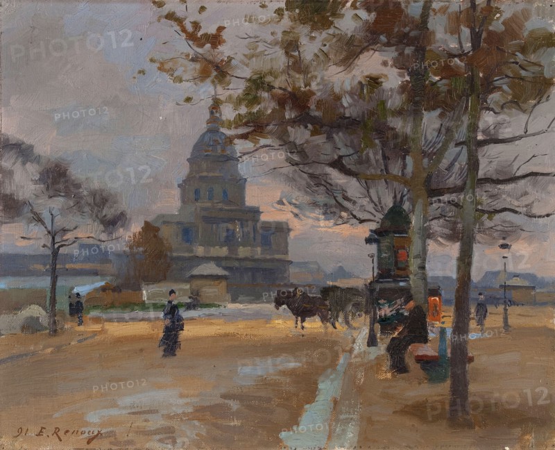 Le Dôme des Invalides vu depuis l'avenue de Ségur, 1914.