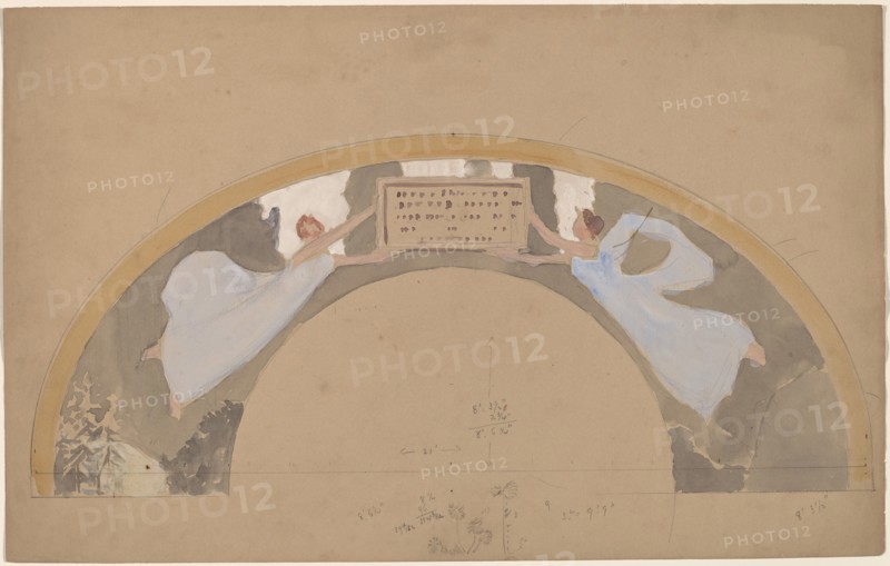 Study of Two Female Figures in Arched Border, 1890/1897.