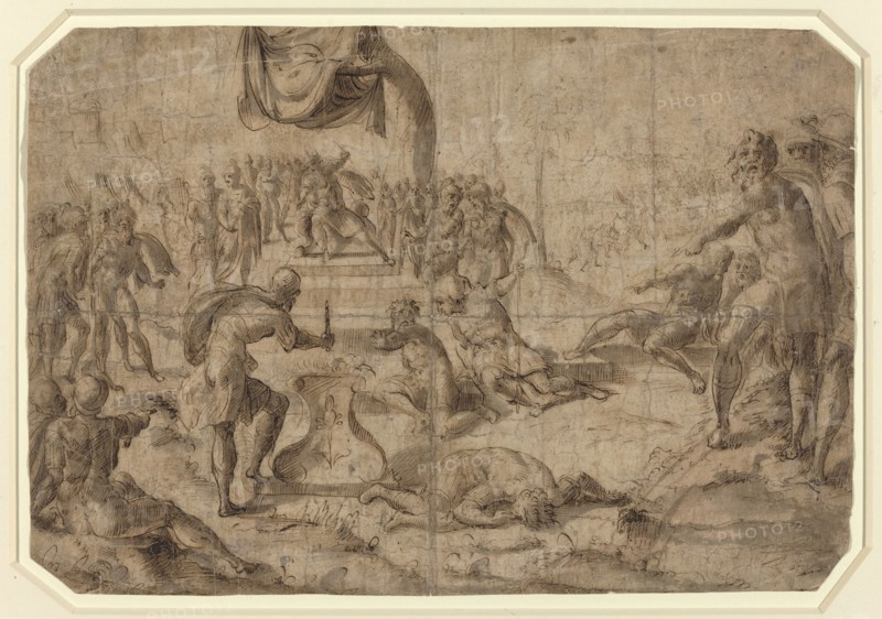 Sacrifice Scene (Gaius Mucius Scaevola?), late 16th century.
