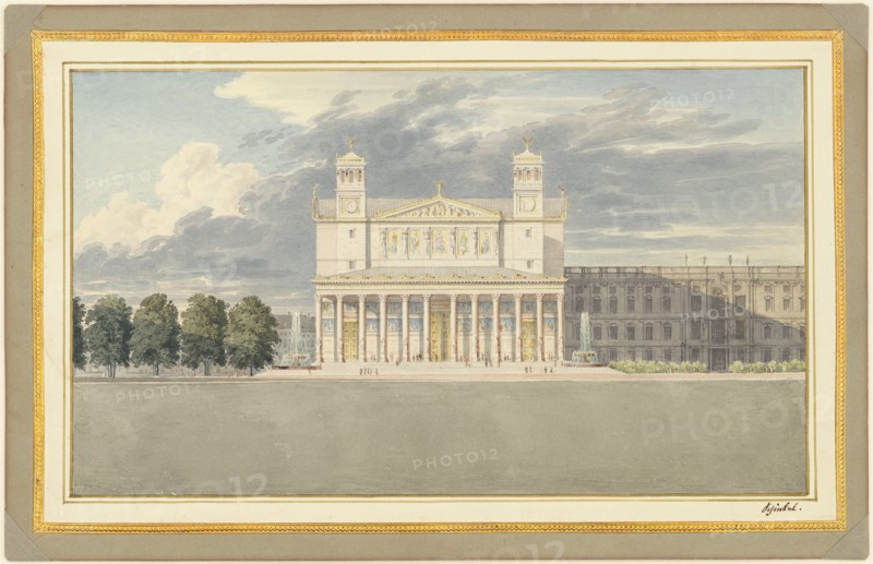 The Façade and Surroundings of a Cathedral for Berlin, 1827.
