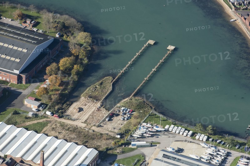 Gunboat Traverser system at Haslar, Gosport, Hampshire, 2020.