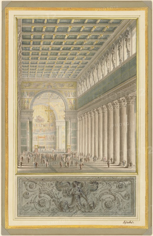 The Nave, Apse, and Crossing of a Cathedral for Berlin, 1827.