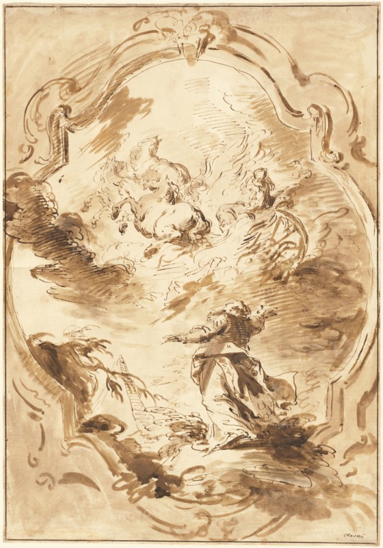 Elisha Watching Elijah Ascend in the Fiery Chariot, 1750/1755.