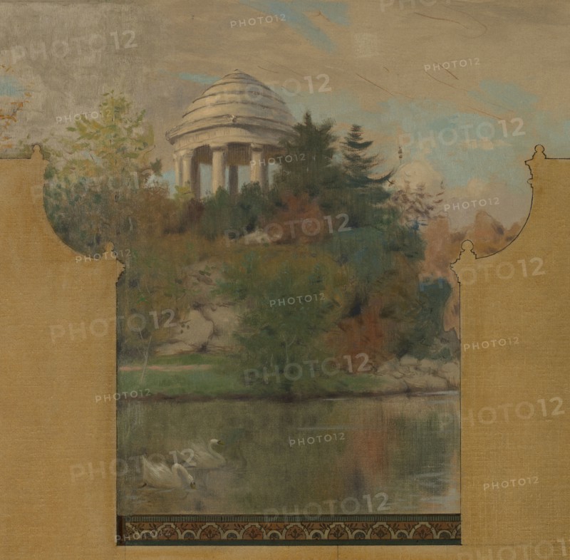 Esquisse pour la mairie de Vincennes : Le lac Daumesnil, 1898.