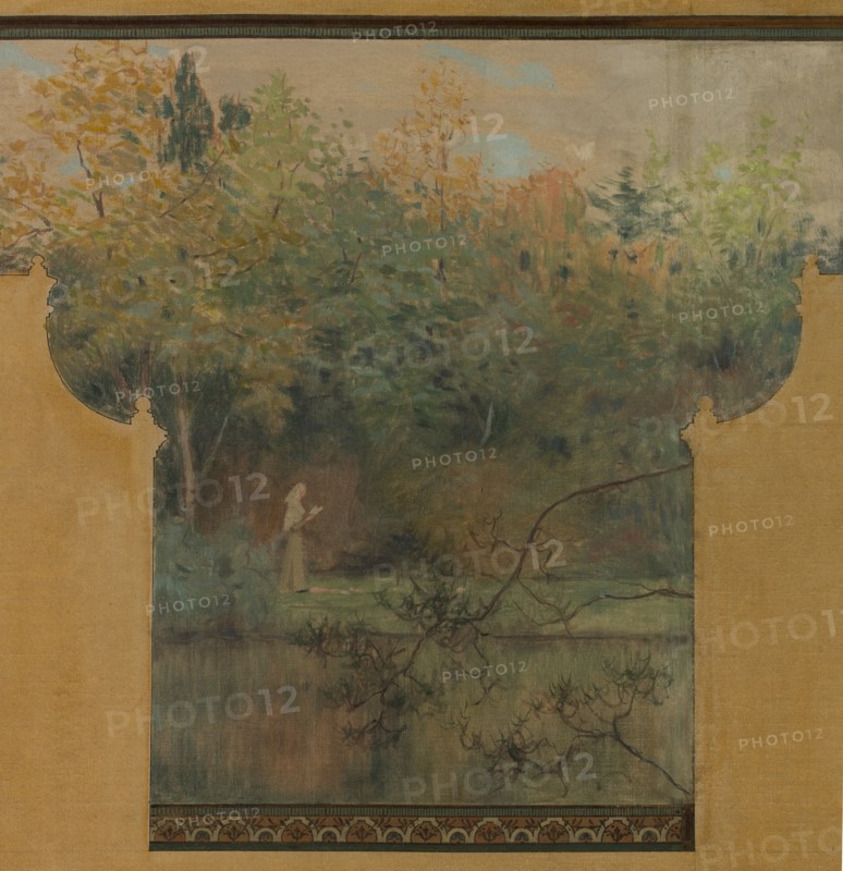 Esquisse pour la mairie de Vincennes : Le lac Daumesnil, 1898.