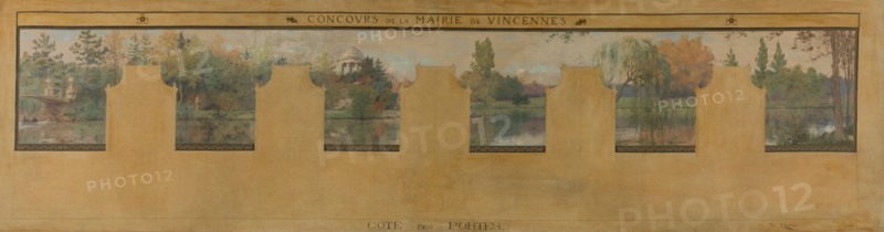 Esquisse pour la mairie de Vincennes : Le lac Daumesnil, 1898.