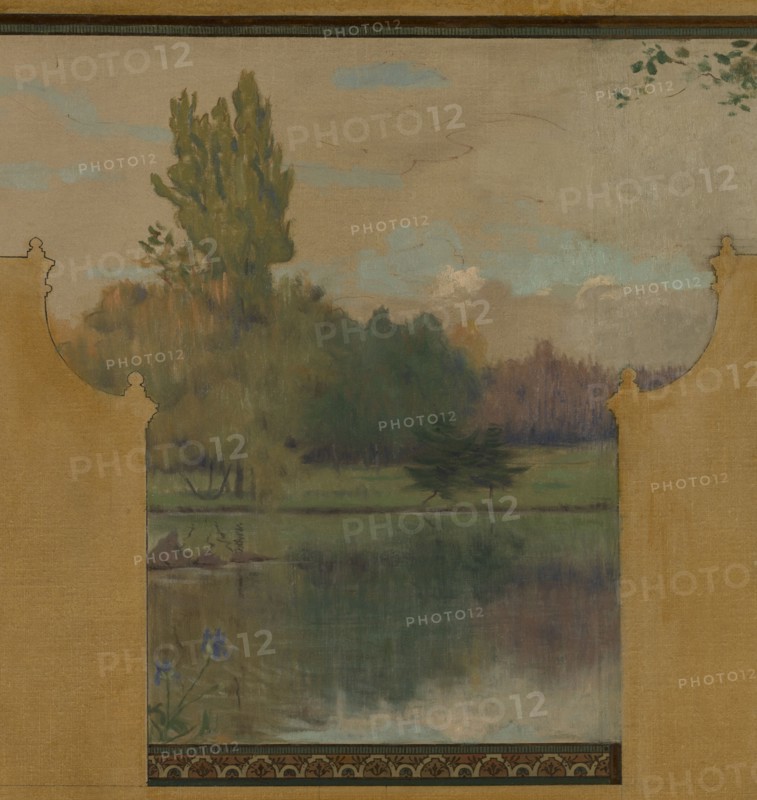 Esquisse pour la mairie de Vincennes : Le lac Daumesnil, 1898.