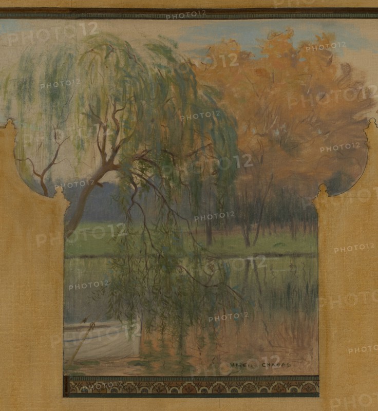 Esquisse pour la mairie de Vincennes : Le lac Daumesnil, 1898.