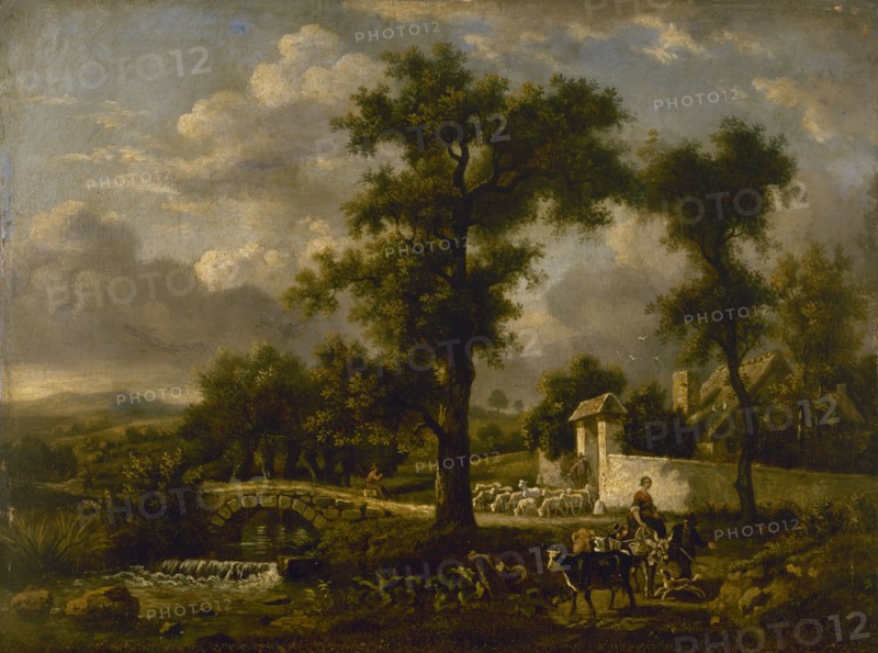 Scène champêtre, late 18th-early 19th century. Pastoral scene.