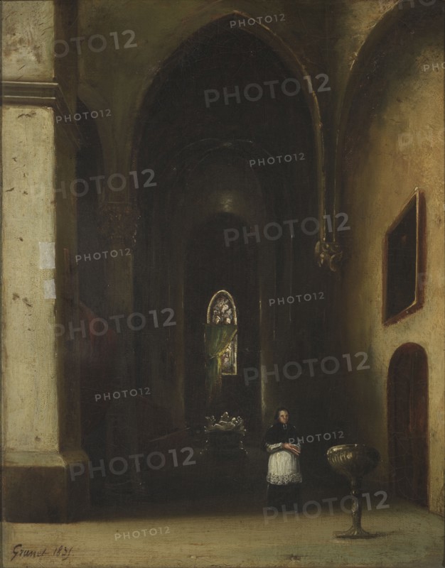 Priest in a church, 1835. (Prêtre dans l'intérieur d'une église).