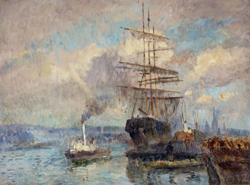 Dans le port de Rouen, between 1892 and 1894. In the port of Rouen.