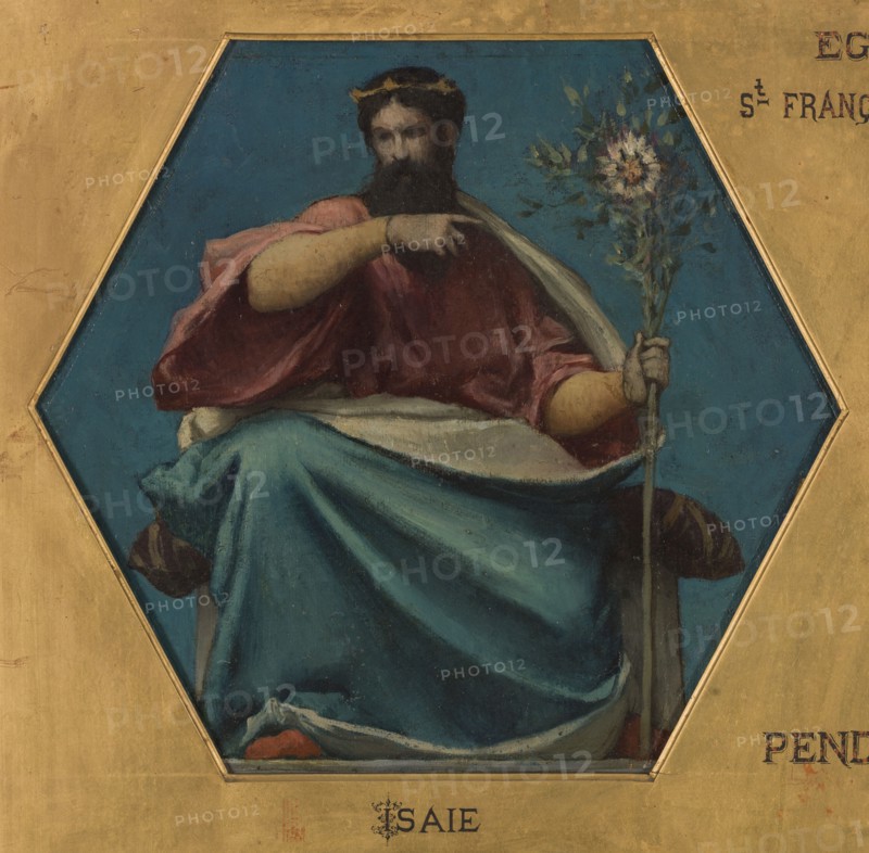 Esquisse pour l'église Saint François Xavier : Isaïe, 1875. Isaiah.