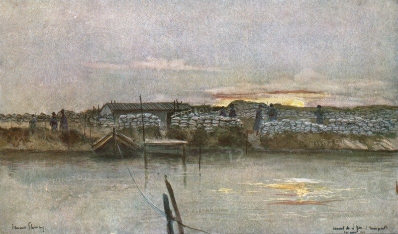 ''Le Canal de l'Yser a Nieuport.', 1916. Creator: Francois Flameng.
