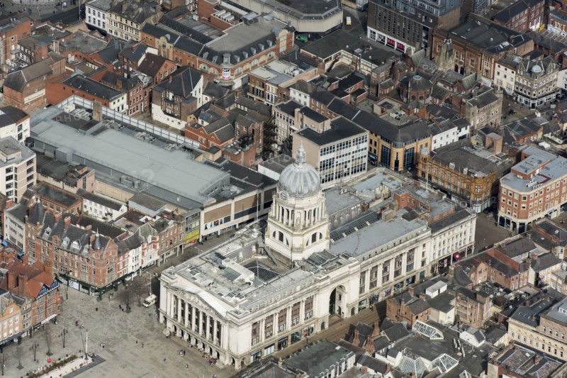 Council House, offices and shopping arcade, City of Nottingham, 2021.