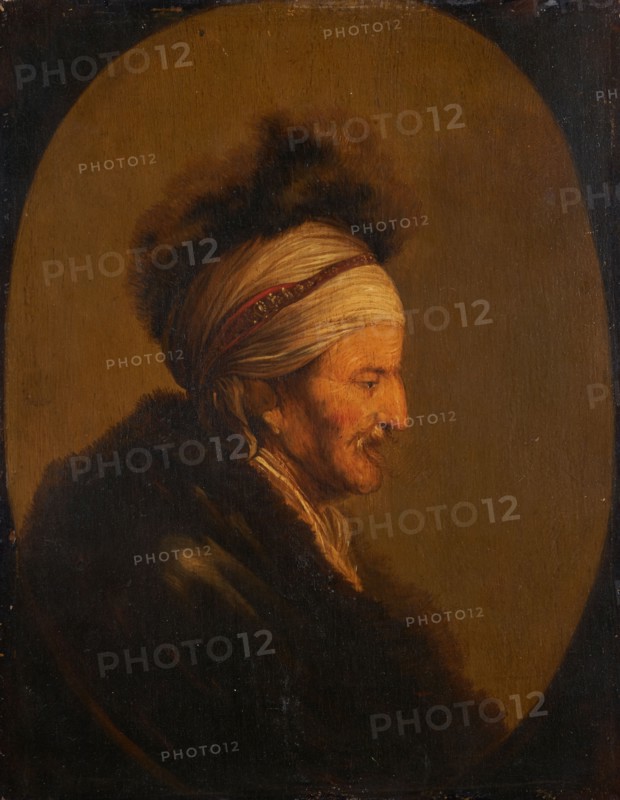 Bust of a man in oriental costume, after Lievens, between 1630 and 1699.