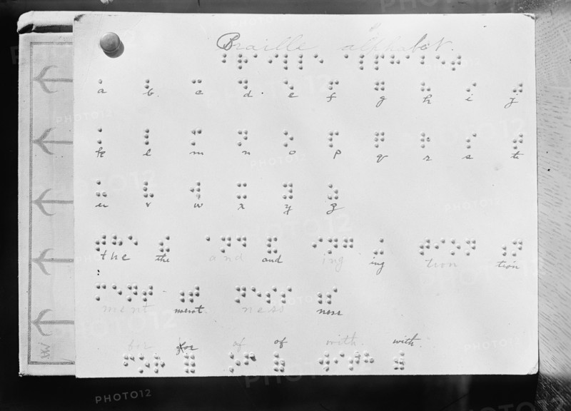 Braille Alphabet At Library For The Blind - Institute of The Blind, 1912.