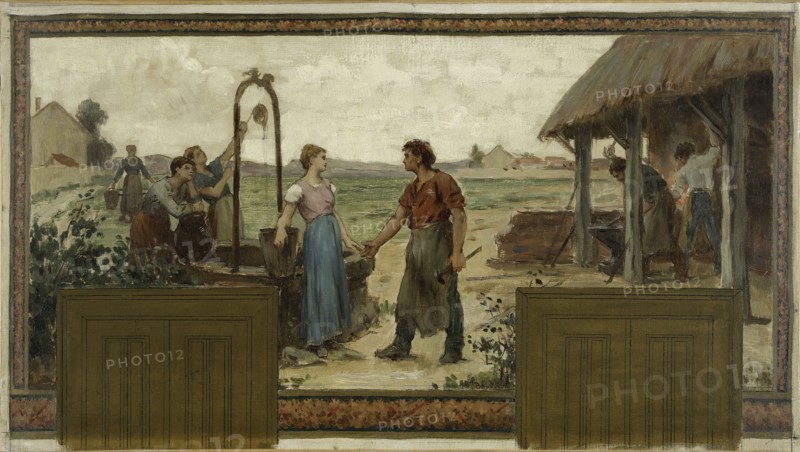 Esquisse pour la mairie de Saint-Maur-des-Fossés : Les fiançailles, 1883.