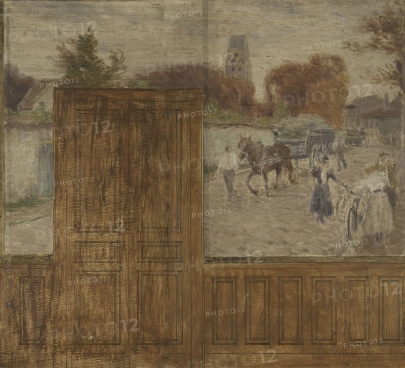 Sketch for the town hall of Créteil, 1898. Creator: Eugene Martial Simas.