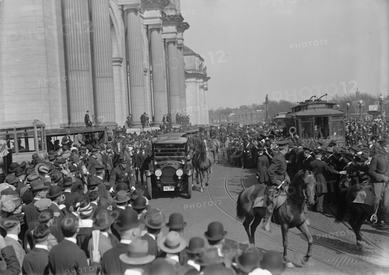 British Commission To U.S - Arrival At Union Station; General Views, 1917.