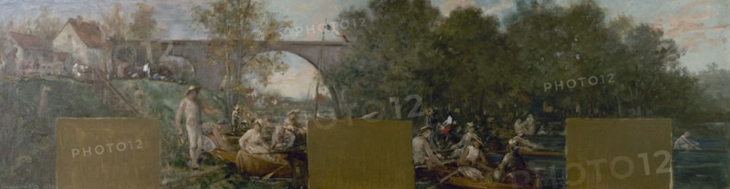 Esquisse pour la mairie de Nogent-sur-Marne : Canotiers sur la Marne, 1889.