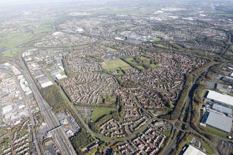 Washington New Town and environs, from the south west, Tyne and Wear, 2018.