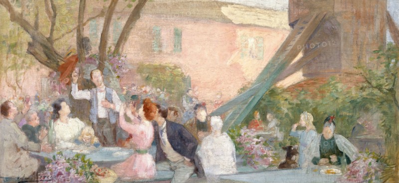 Esquisse pour la mairie de Bagnolet : Un toast, 1893. Creator: Victor Marec.