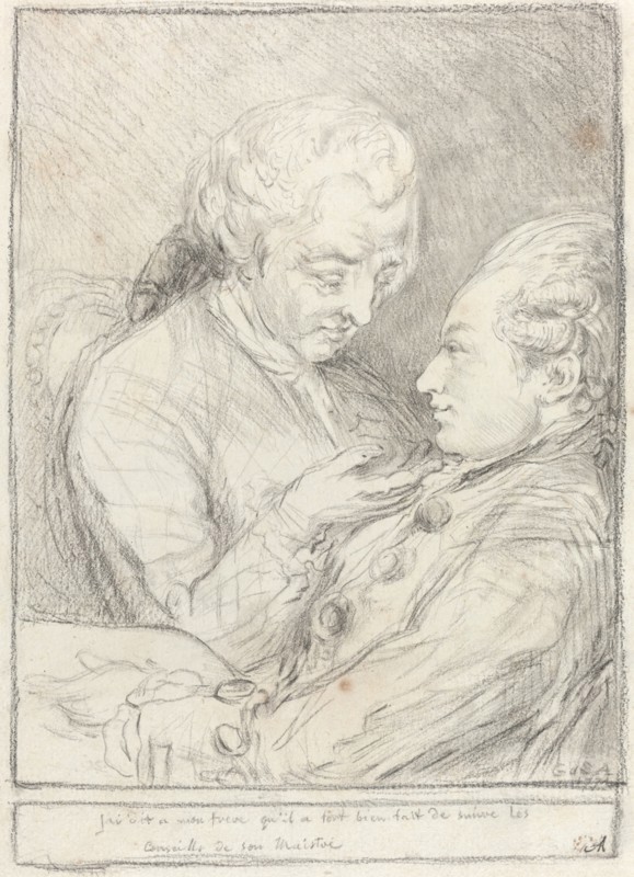 Portrait of the Artist with His Younger Brother, Augustin Saint-Aubin, 1771.