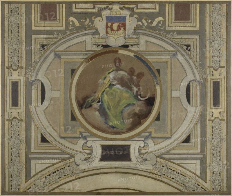 Esquisse pour la galerie des Métiers de l'Hôtel de Ville : Agriculture, 1890.