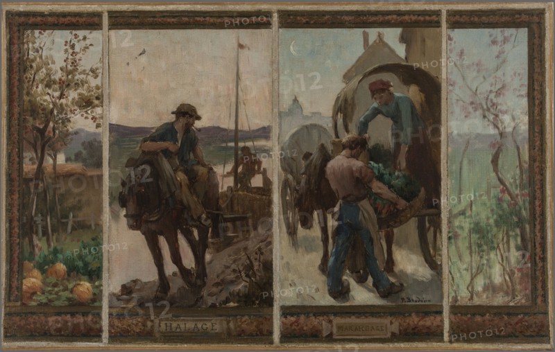 Esquisse pour la mairie de Saint-Maur-des-Fossés : Halage - Maraîchage, 1883.