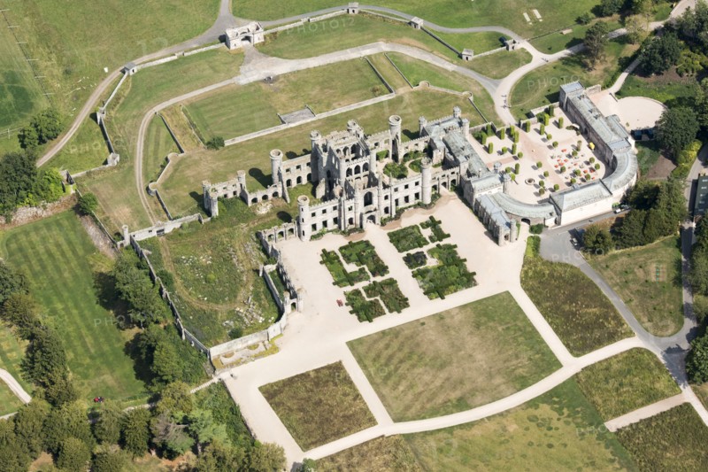 Lowther Castle, country house built as sham castle, now a ruin, Cumbria, 2018.
