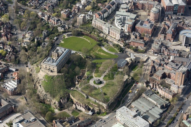 Nottingham Castle, Medieval motte and bailey castle, City of Nottingham, 2021.
