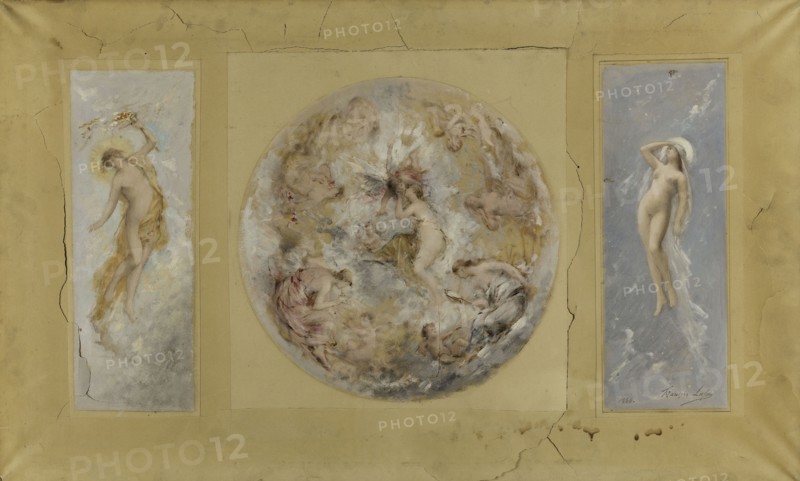 Esquisse pour la mairie de Pantin : Amour et Psyché - Le jour et la nuit, 1886.